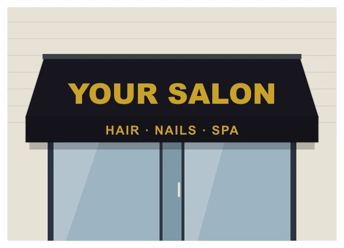 Sample design: Black and gold awning