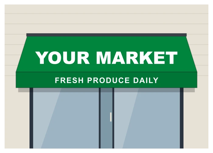Sample design: Awning with valance lettering