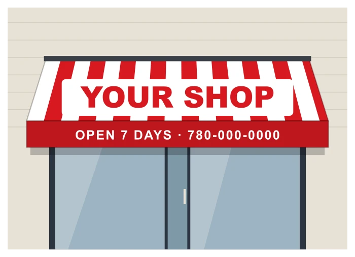 Sample design: Striped awning