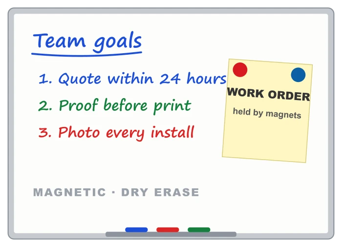 Sample design: Magnetic whiteboard