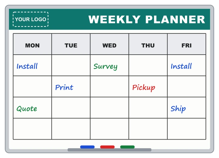 Sample design: Weekly planner