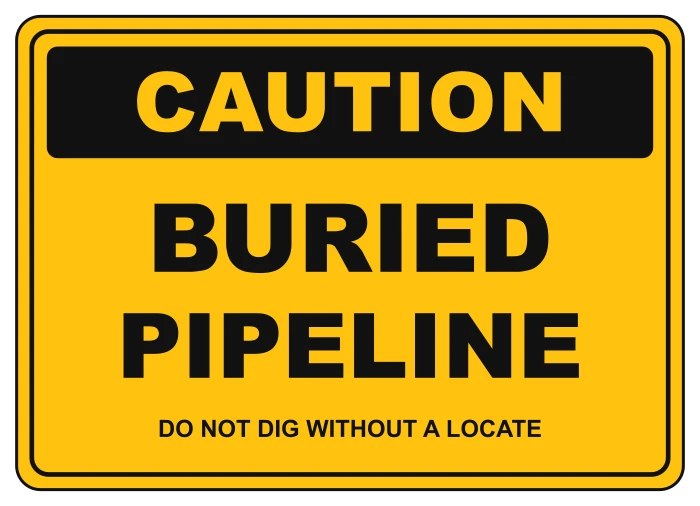 Sample layout: Buried pipeline sign