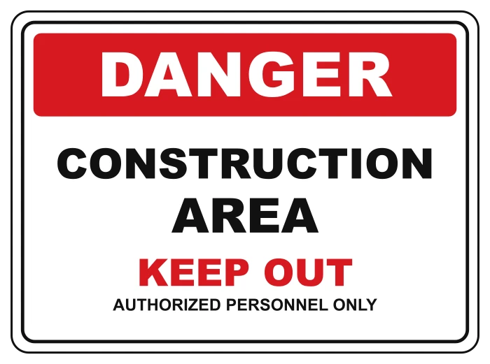 Sample layout: Construction area sign