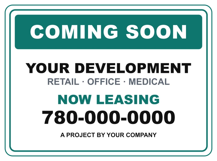 Sample layout: Coming-soon board