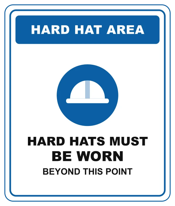 Sample layout: Hard hat area sign