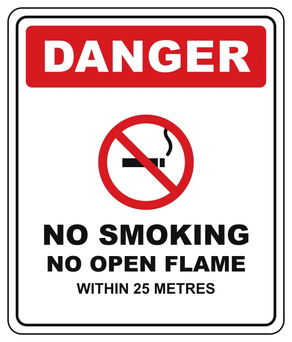 Sample layout: No smoking, no open flame