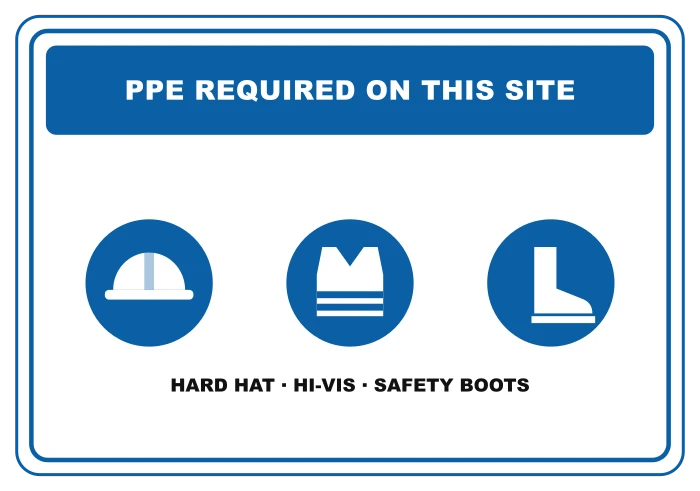 Sample layout: PPE required board