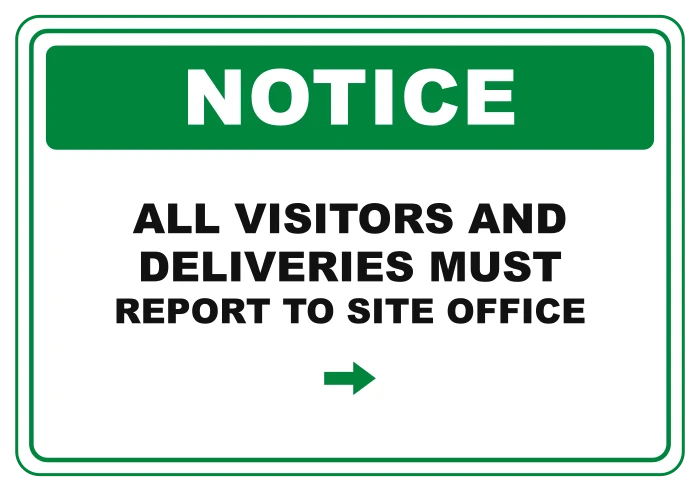 Sample layout: Site office notice