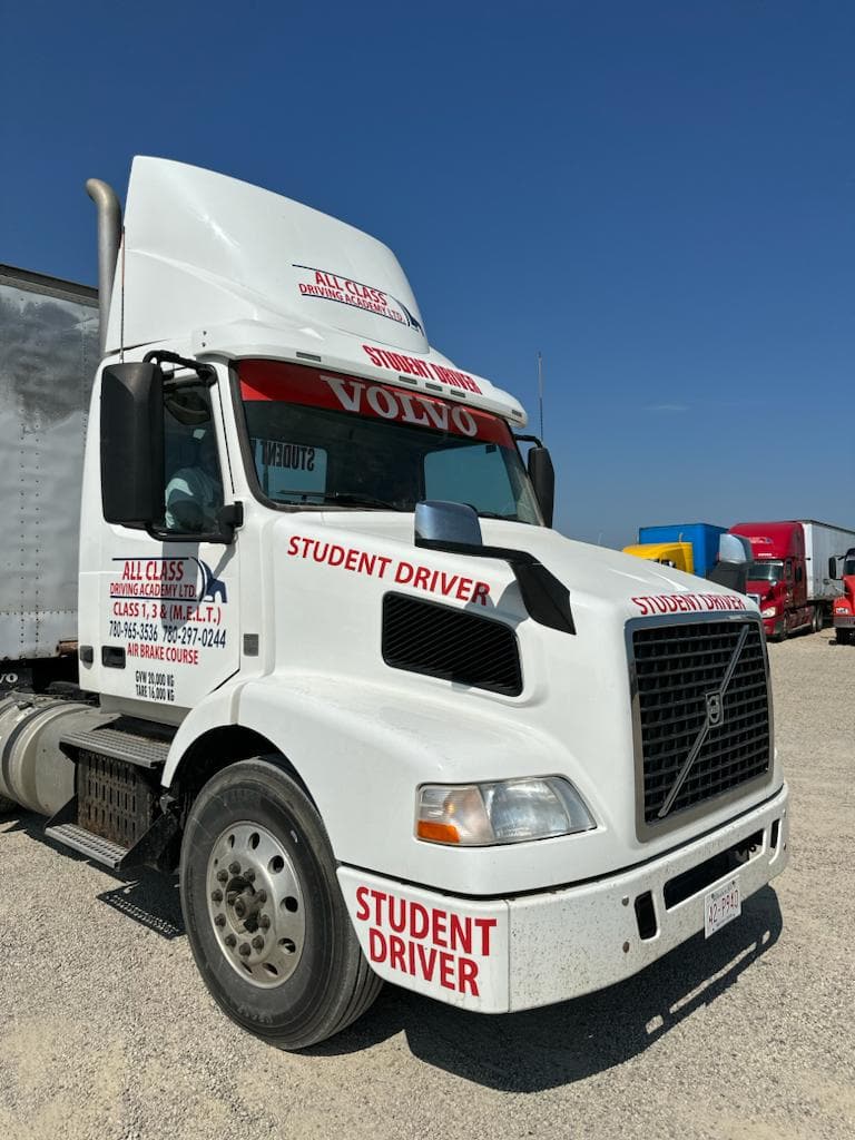 Volvo truck with Student Driver decals